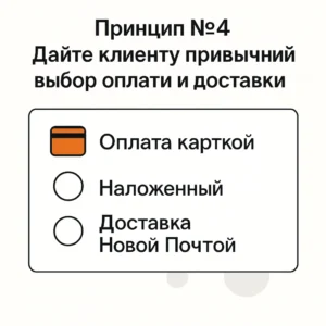 Дайте клиенту привычный выбор оплаты и доставки