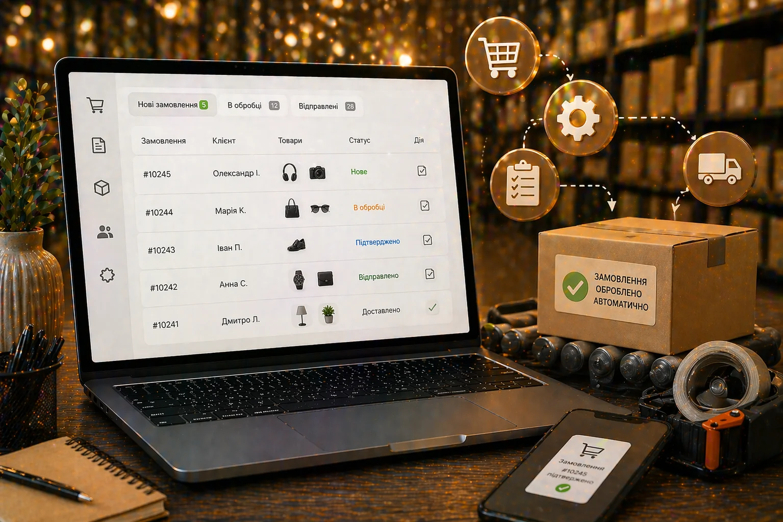 Масштабуйте обсяг замовлень без масштабування відділу обробки. Від студії кліокс