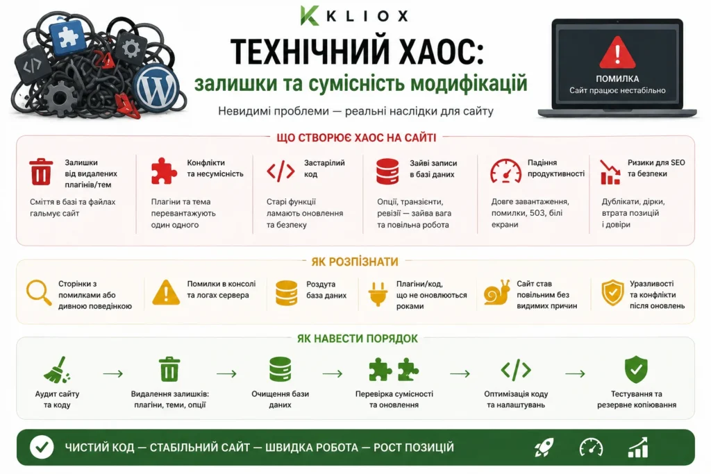 Технічний хаос: залишки та сумісність модифікацій. Від професіоналів студії kliox 