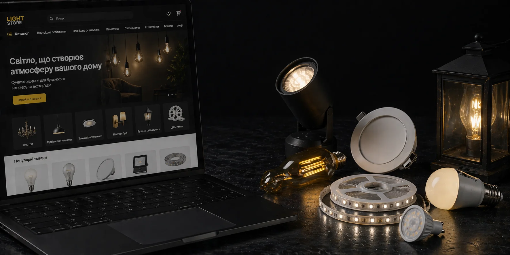 Розробка інтернет-магазину освітлення. Від професіоналів студії kliox