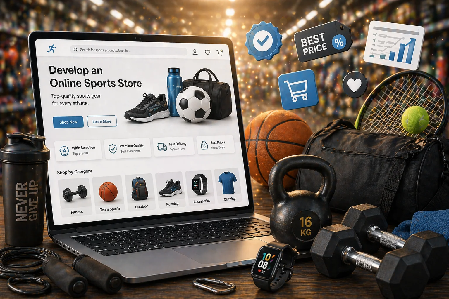 Що дає інтернет-магазин спортивних товарів під ключ. Від студії кліокс