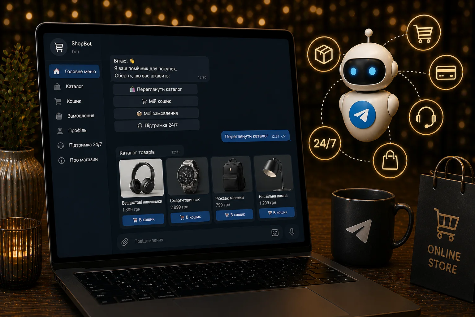 7 переваг Telegram-бота для інтернет-магазину від Kliox. Від студії кліокс