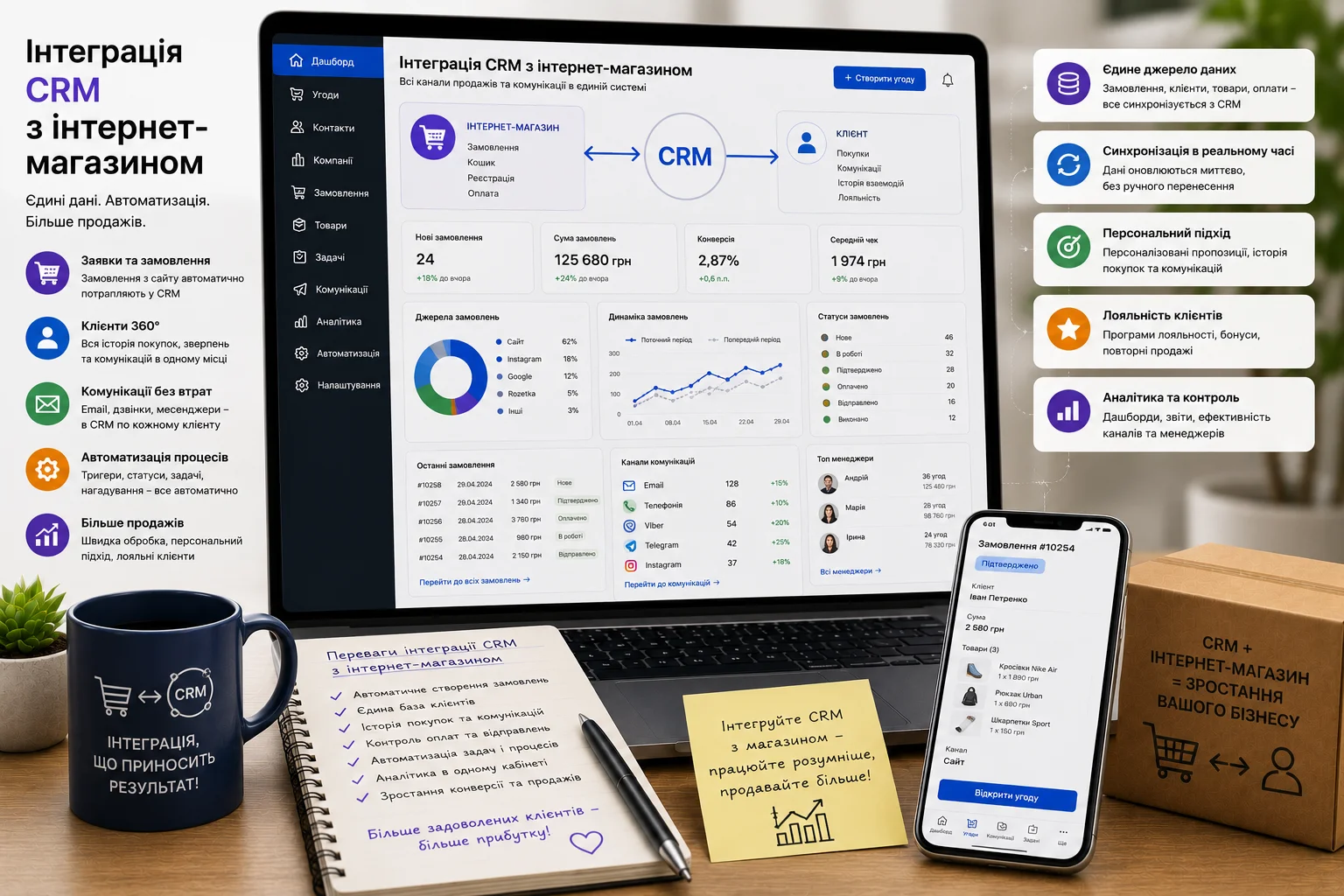Перетворіть CRM на центр управління всіма продажами. Від студії кліокс