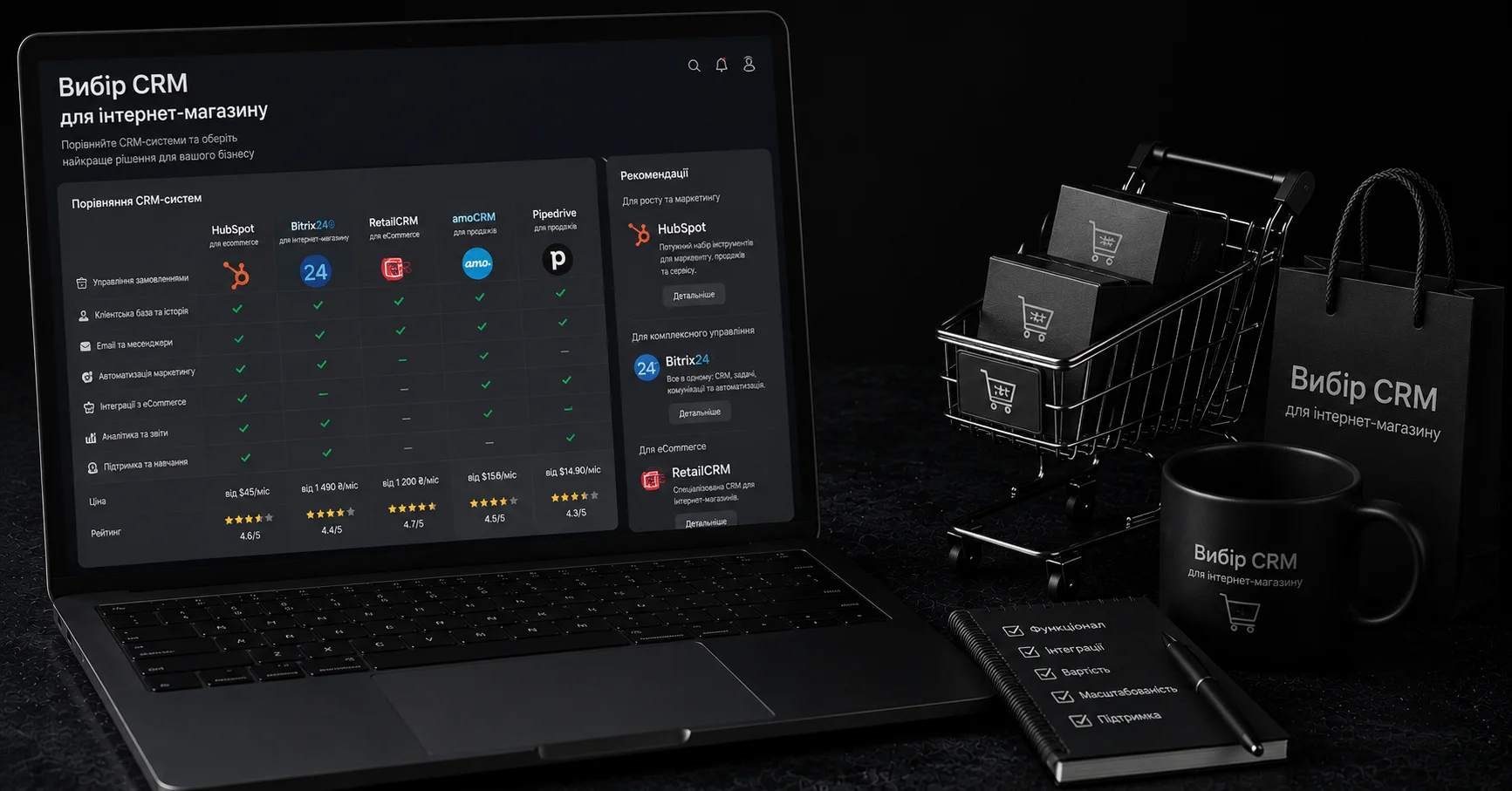 Яку CRM обрати для інтернет-магазину: Bitrix24, HubSpot, KeyCRM чи AmoCRM. Від професіоналів студії kliox
