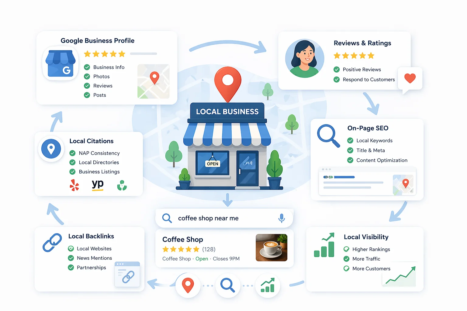 Локальное SEO для e-commerce: управление Google Business Profile, отзывами и локальной видимостью бизнеса в поиске