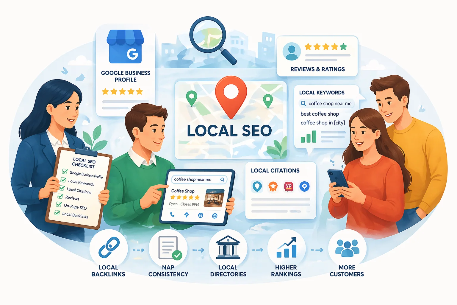 Локальное SEO для e-commerce: работа с Google Business Profile, отзывами, локальными ключевыми словами и повышение видимости бизнеса