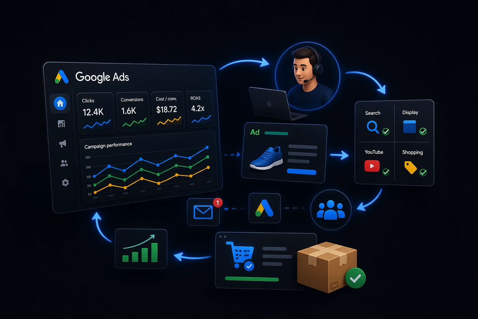 Google Ads для интернет-магазина: запуск рекламных кампаний, аналитика конверсий и оптимизация продаж в цифровой среде