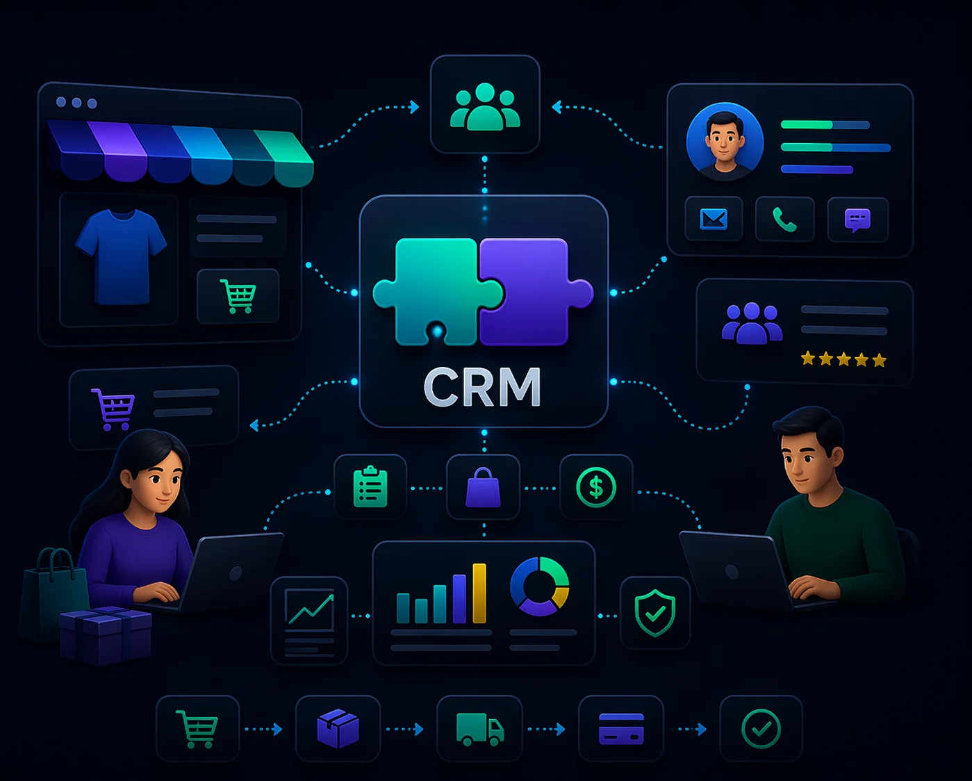 Интеграция CRM с интернет-магазином: объединение клиентов, заказов и аналитики в единую систему для автоматизации бизнеса