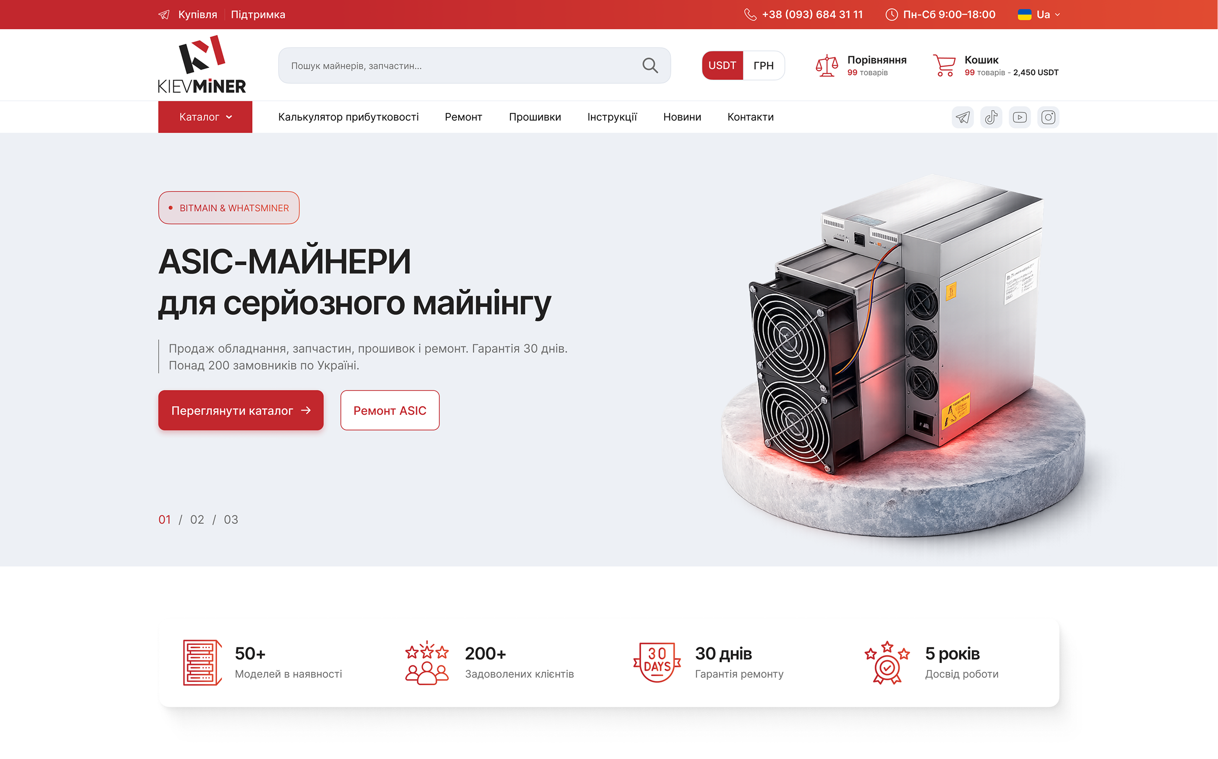 Створили для KIEVMINER інтернет-магазин під ключ на WordPress і WooCommerce